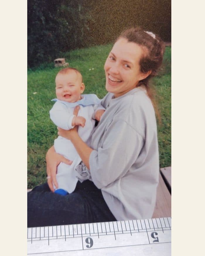 A mother holding her baby - the photograph, and the watercolour painted from it