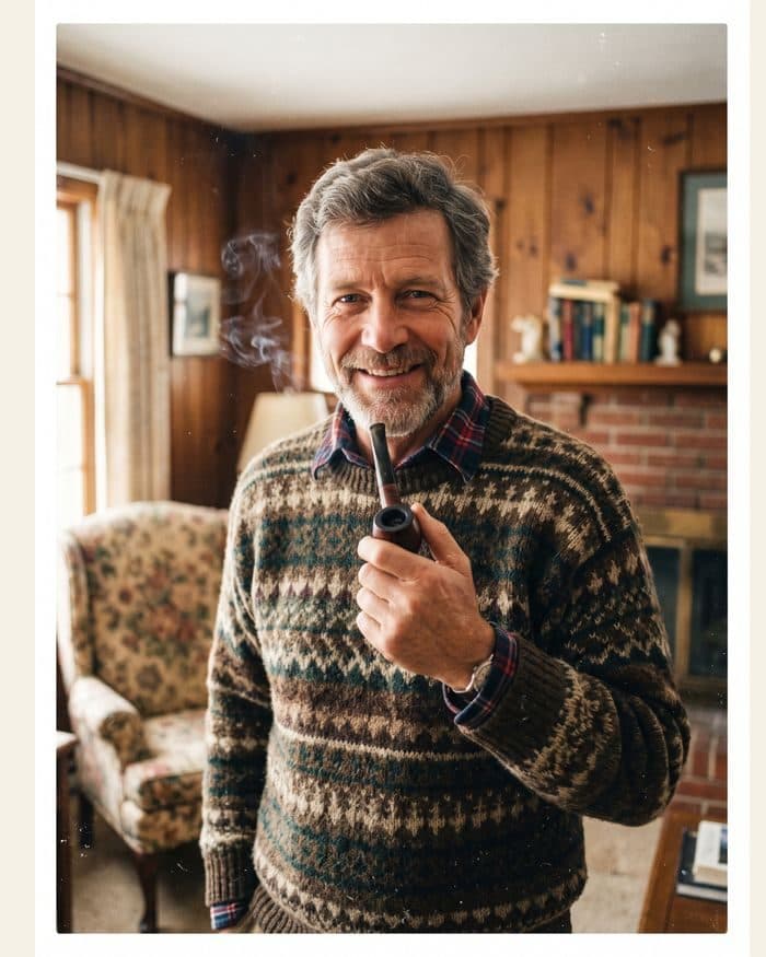 A man with his pipe - the photograph, and the oil portrait painted from it