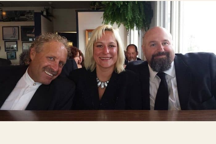 Three friends together - the photograph, and the watercolour painted from it