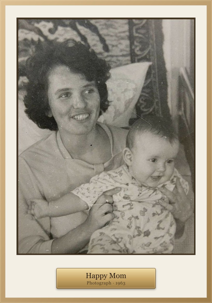 A watercolour portrait of a mother holding her baby