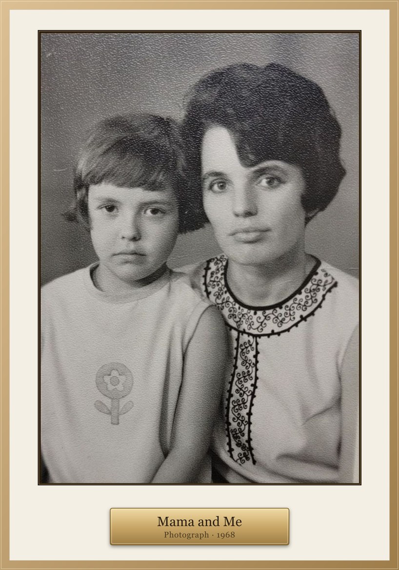 A mother and daughter — the photograph, and the painting made from it